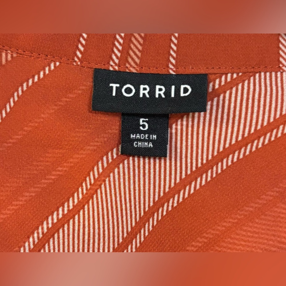 Torrid Emma Babydoll Tunic Top Orange Size 5x - Picture 5 of 11